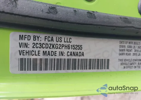 2023 Dodge Challenger Gt Awd z USA, uszkodzony, nr VIN 2C3CDZKG2PH615255